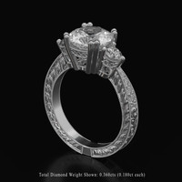 3.06 Ct. Sapphire Ring, 18K White Gold 2