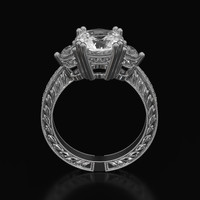 3.06 Ct. Sapphire Ring, 18K White Gold 3