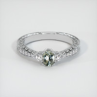 0.49 Ct. Sapphire Ring, 18K White Gold 1