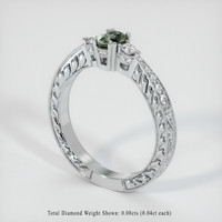 0.49 Ct. Sapphire Ring, 18K White Gold 2