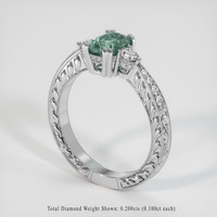 1.24 Ct. Sapphire Ring, 18K White Gold 2
