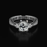 1.79 Ct. Sapphire Ring, 18K White Gold 1