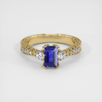 1.03 Ct. Blue Sapphire Ring, 10K Yellow Gold 1
