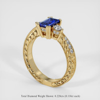 1.03 Ct. Blue Sapphire Ring, 10K Yellow Gold 2