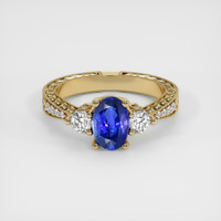 1.35 Ct. Blue Sapphire Ring, 14K Yellow Gold 1