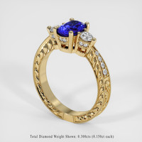 1.35 Ct. Blue Sapphire Ring, 14K Yellow Gold 2