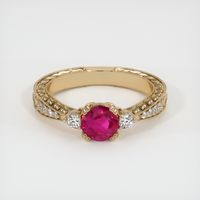 0.84 Ct. Ruby Ring, 14K Yellow Gold 1