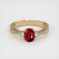 1.13 Ct. Ruby Ring, 14K Yellow Gold 1