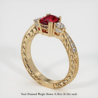 1.13 Ct. Ruby Ring, 14K Yellow Gold 2