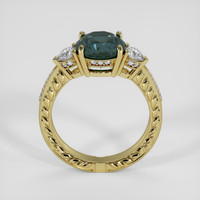 3.43 Ct. Greenish Blue Sapphire Ring, 14K Yellow Gold 3