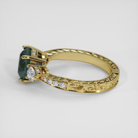 3.43 Ct. Greenish Blue Sapphire Ring, 14K Yellow Gold 4
