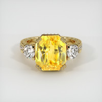 10.99 Ct. Yellow Sapphire Ring, 14K Yellow Gold 1
