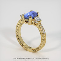 3.00 Ct. Blue Sapphire Ring, 18K Yellow Gold 2