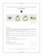Emerald Ring 1.47 Ct., 18K Yellow Gold Appraisal