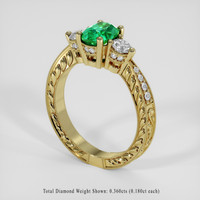 1.06 Ct. Emerald Ring, 18K Yellow Gold 2