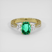 1.54 Ct. Emerald Ring, 18K Yellow Gold 1