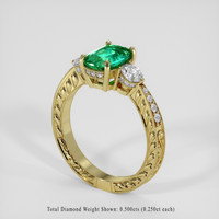 1.54 Ct. Emerald Ring, 18K Yellow Gold 2