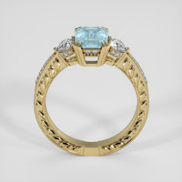1.43 Ct. Blue Aquamarine Ring, 18K Yellow Gold 3