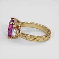 4.50 Ct. Purplish Pink Rhodolite Garnet Ring, 18K Yellow Gold 4