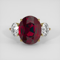16.41 Ct. Red Rhodolite Garnet Ring, 18K Yellow Gold 1