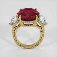 16.41 Ct. Red Rhodolite Garnet Ring, 18K Yellow Gold 3