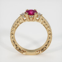 0.84 Ct. Ruby Ring, 18K Yellow Gold 3