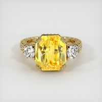 10.99 Ct. Yellow Sapphire Ring, 18K Yellow Gold 1