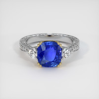 3.04 Ct. Sapphire Ring, 14K Yellow & White 1