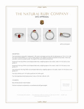 Ruby Ring 1.08 Ct. 14K Yellow White Appraisal