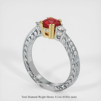 1.09 Ct. Ruby Ring, 14K Yellow & White 2