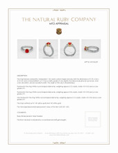 Ruby Ring 1.06 Ct., 14K Yellow White Appraisal