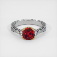 1.50 Ct. Ruby Ring, 14K Yellow & White 1