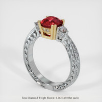 1.50 Ct. Ruby Ring, 14K Yellow & White 2