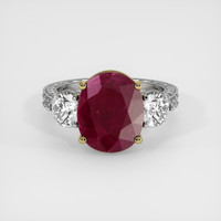 5.61 Ct. Ruby Ring, 14K Yellow & White 1