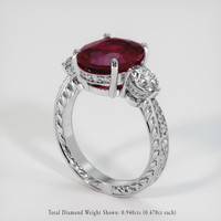 5.20 Ct. Ruby Ring, 14K Yellow & White 2