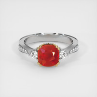 1.60 Ct. Ruby Ring, 14K Yellow & White 1