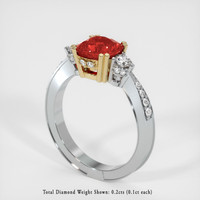 1.60 Ct. Ruby Ring, 14K Yellow & White 2