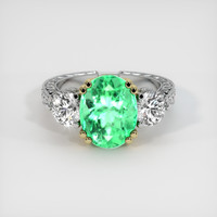 4.62 Ct. Emerald Ring, 18K Yellow & White 1