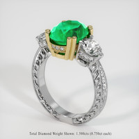 4.62 Ct. Emerald Ring, 18K Yellow & White 2