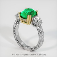 4.62 Ct. Emerald Ring, 18K Yellow White 2