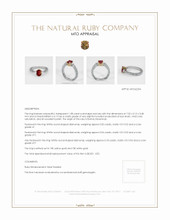 Ruby Ring 1.08 Ct., 18K Yellow White Appraisal