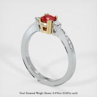 0.61 Ct. Ruby Ring, 18K Yellow & White 2