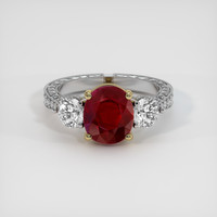 3.91 Ct. Ruby Ring, 18K Yellow & White 1
