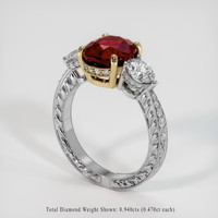 3.91 Ct. Ruby Ring, 18K Yellow & White 2
