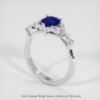 1.19 Ct. Blue Sapphire Ring, Platinum 950 2