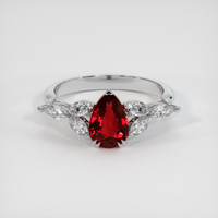 1.01 Ct. Ruby Ring, Platinum 950 1