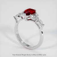 1.01 Ct. Ruby Ring, Platinum 950 2