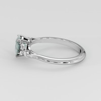 1.00 Ct. Bluish Green Sapphire Ring, Platinum 950 4