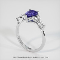 1.93 Ct. Violet Sapphire Ring, Platinum 950 2