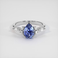 2.04 Ct. Blue Sapphire Ring, Platinum 950 1
